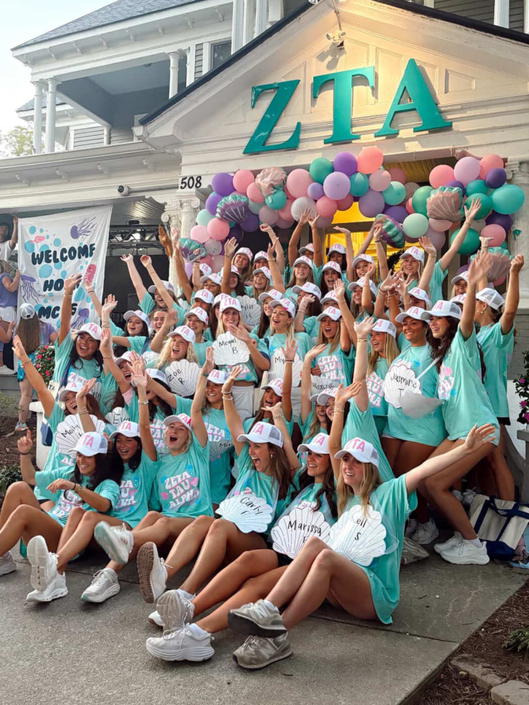 My new member class on our sorority's Bid Day. 